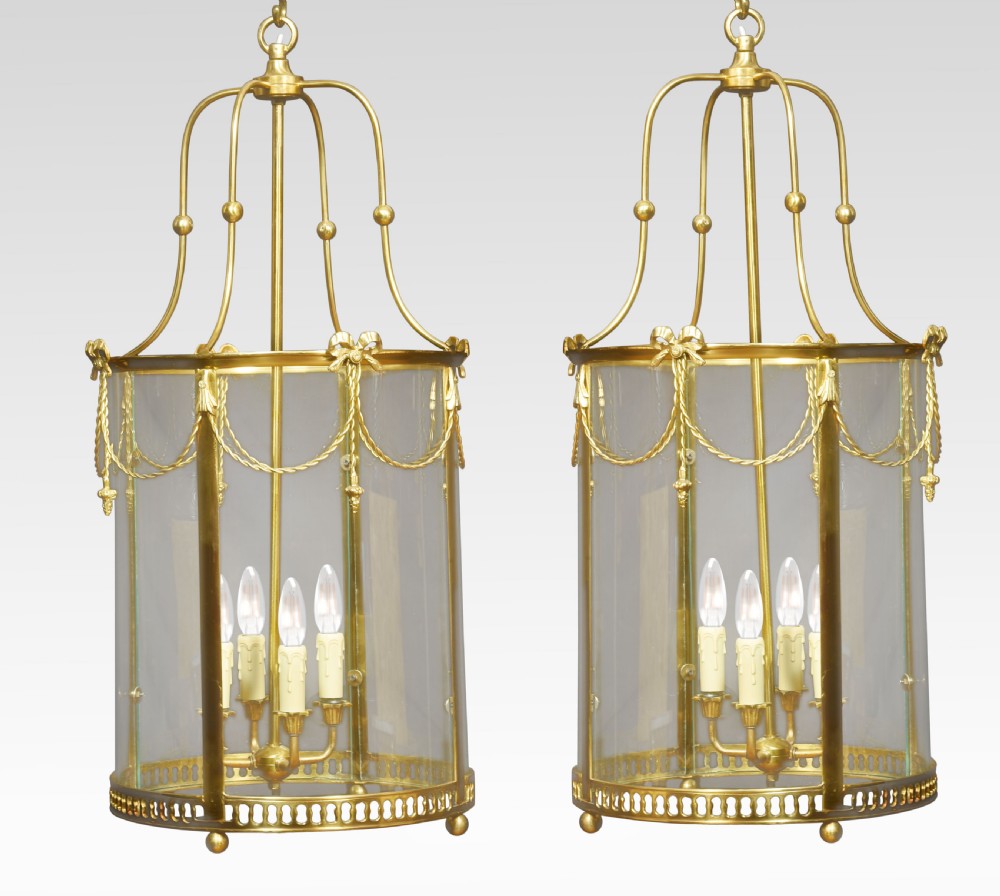 Pair of four light hall lanterns