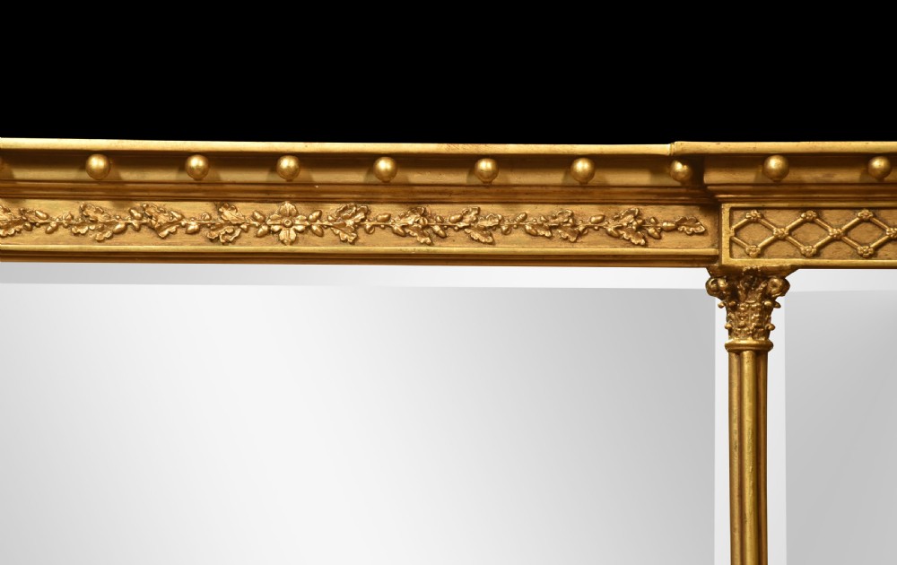 Giltwood framed three plate Overmantel Mirror View II
