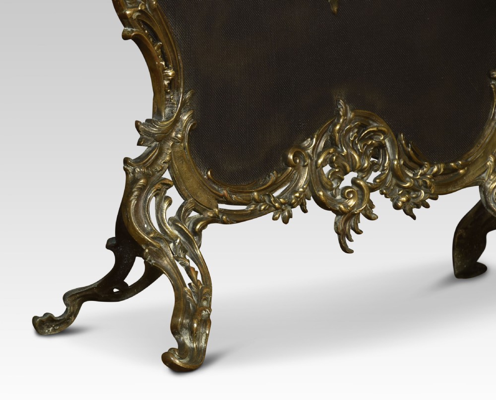 Rococo style brass and mesh fire screen View VII