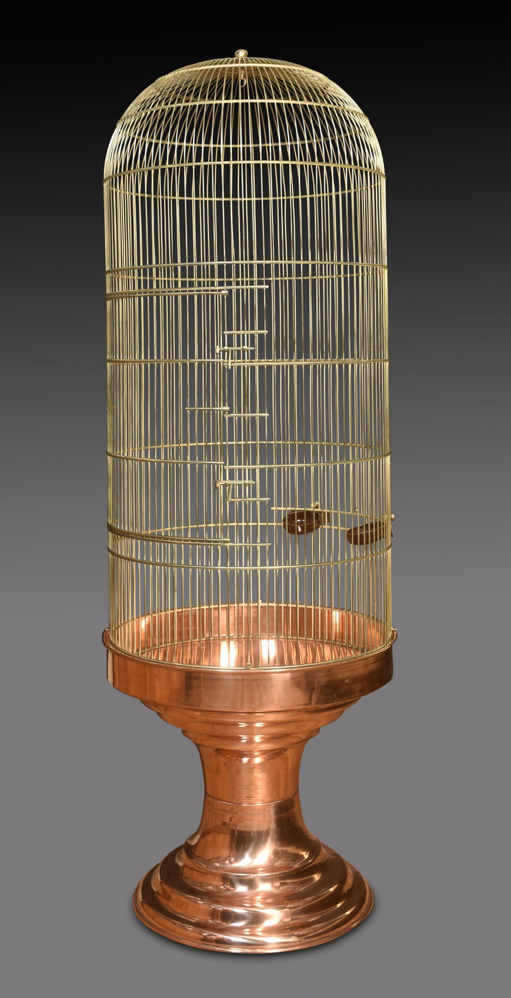 Brass and copper bird cage