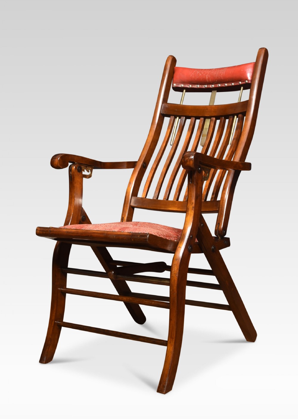Walnut Framed Campaign Chair
