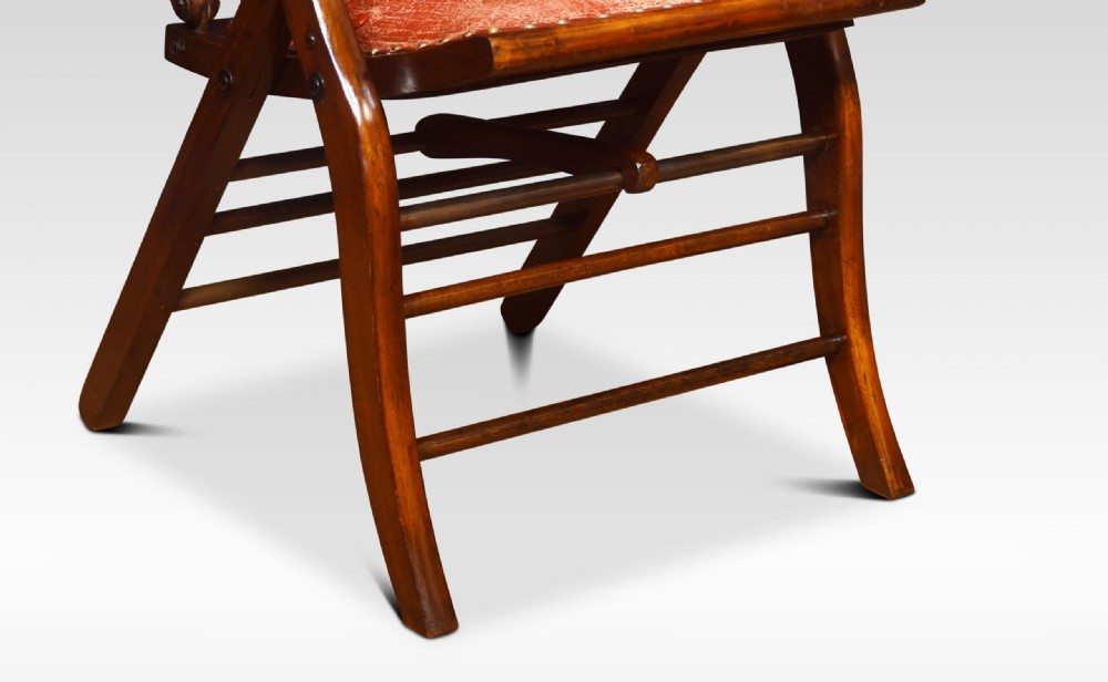 Walnut Framed Campaign Chair View V