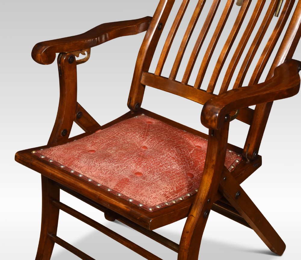 Walnut Framed Campaign Chair View X