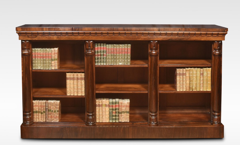 Rosewood dwarf open bookcase