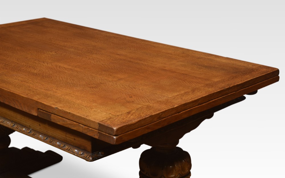 Oak draw leaf refectory table View IV