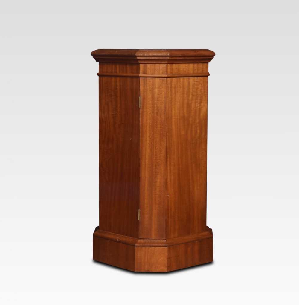 Mahogany hexagonal pedestal cabinet View II