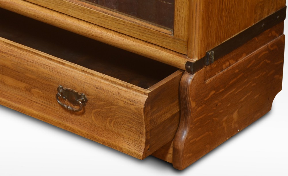 Pair of Oak globe Wernicke six section bookcases View III