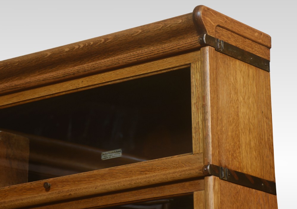 Pair of Oak globe Wernicke six section bookcases View VI