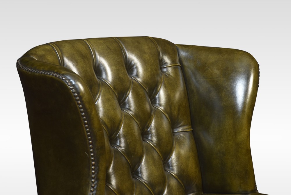 Mahogany framed wing armchair View II