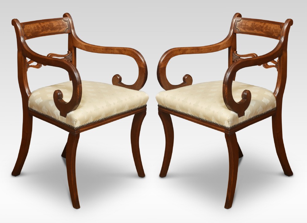 Pair of regency mahogany Carver Armchairs