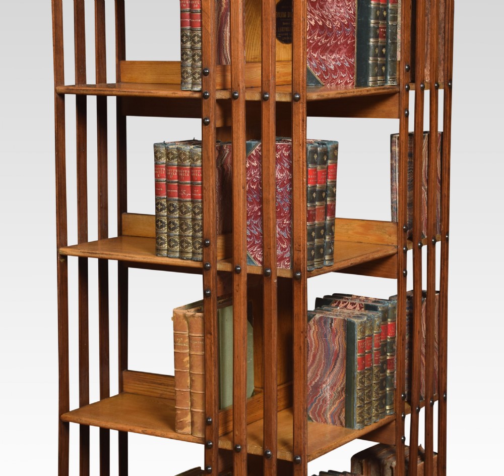Large Oak Revolving Bookcase View VI