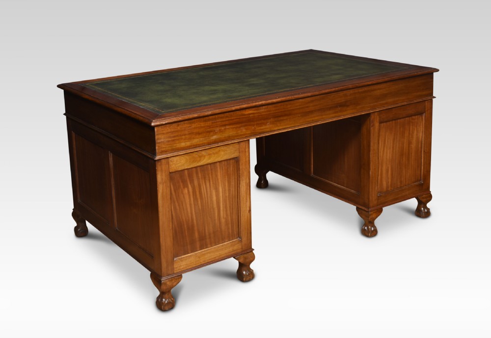 Mahogany pedestal desk View V