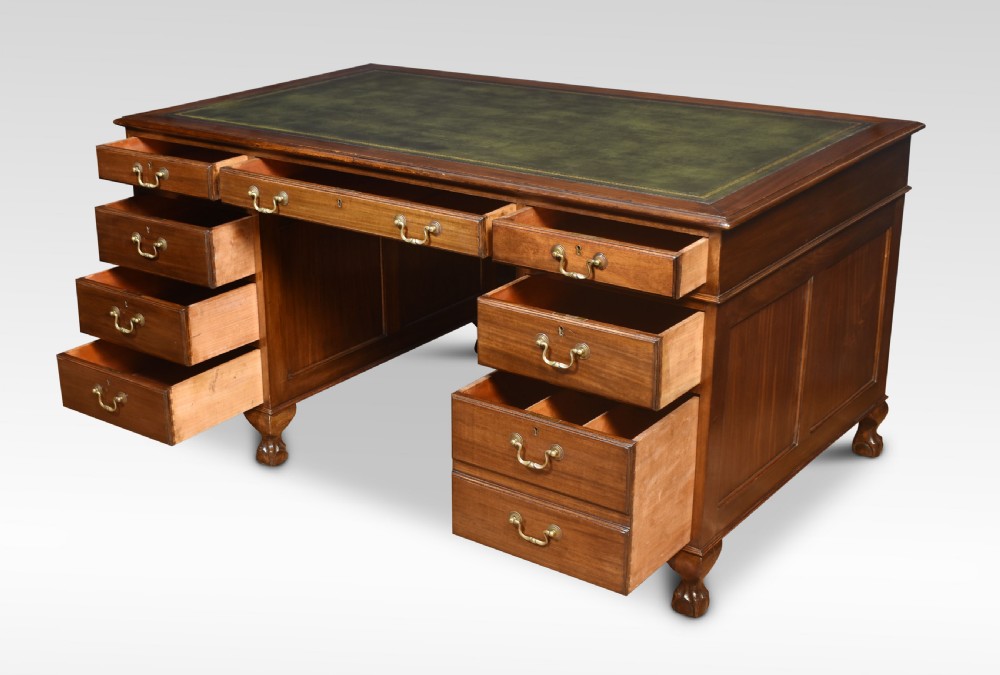 Mahogany pedestal desk View VI