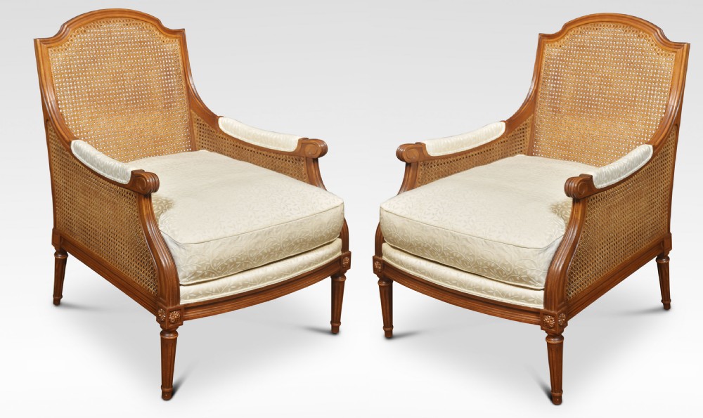Pair of bergere armchairs