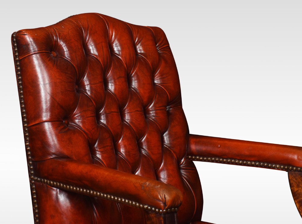 Georgian Style Leather Gainsborough Library Chairs View II