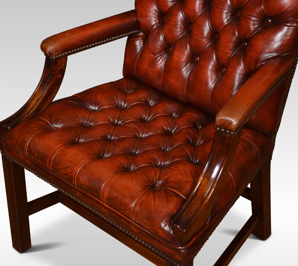 Georgian Style Leather Gainsborough Library Chairs View VI