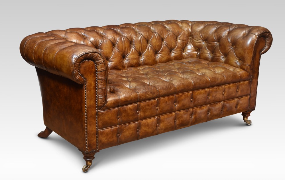 Brown leather chesterfield View IV