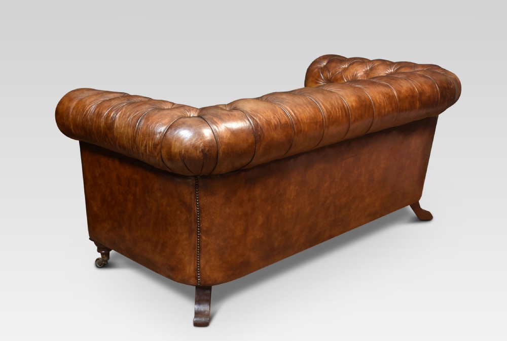 Brown leather chesterfield View VII