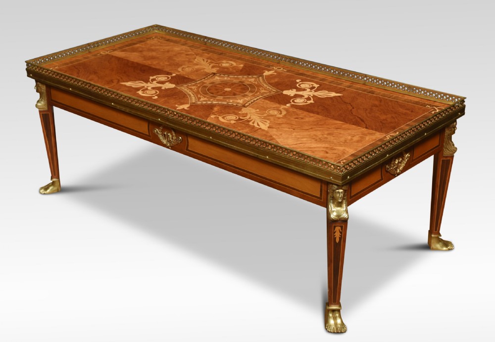 Walnut inlaid coffee table