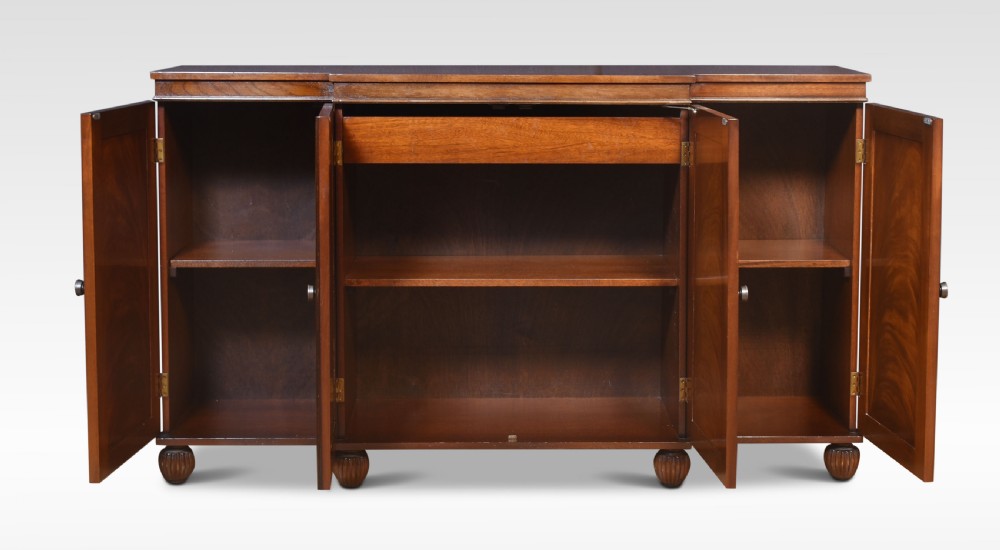 Mahogany four door breakfront sideboard View II