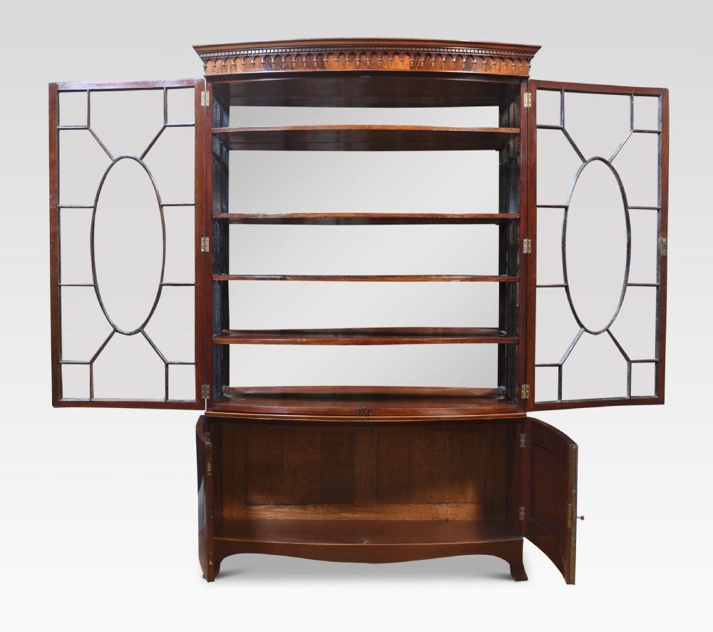 Mahogany bow fronted display cabinet View II