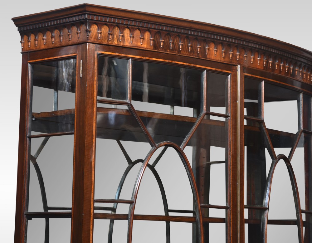 Mahogany bow fronted display cabinet View V