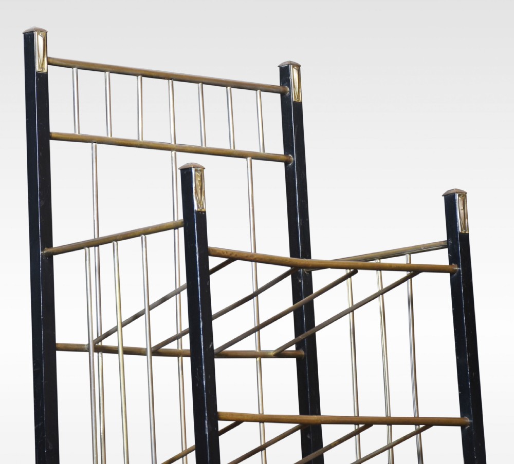 Ebonised three tier newspaper stand View II