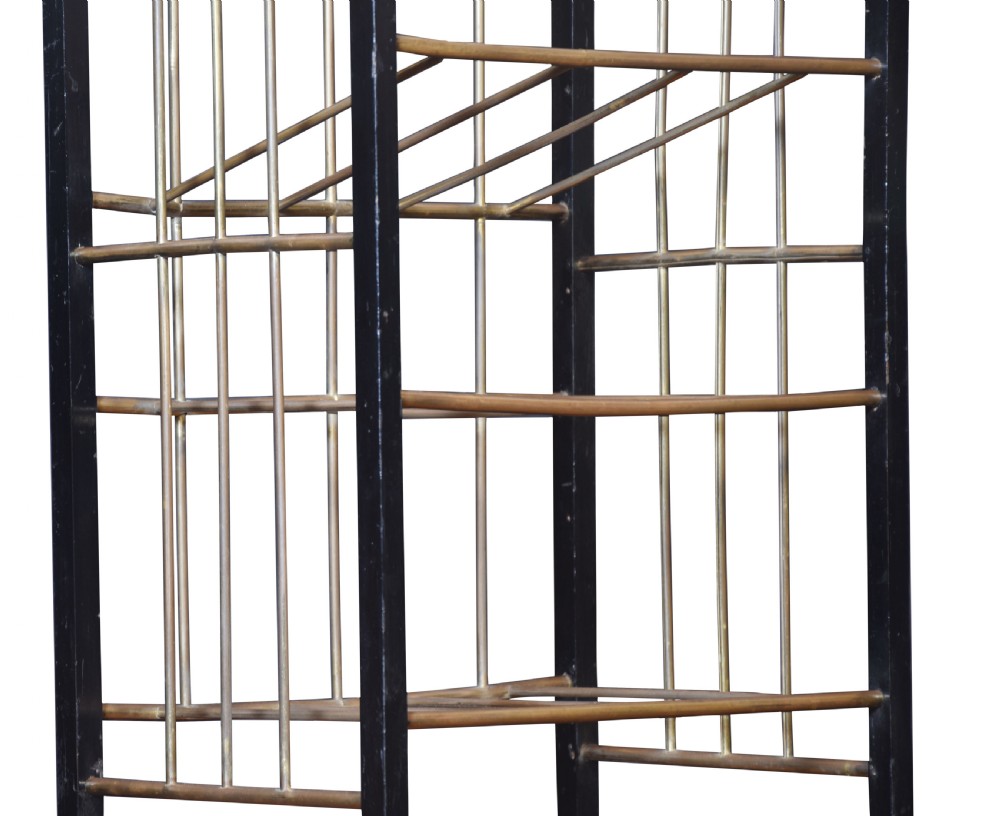 Ebonised three tier newspaper stand View III