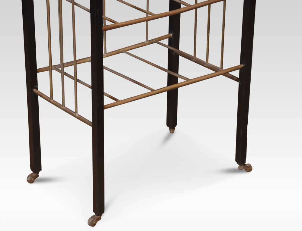 Ebonised three tier newspaper stand View VII
