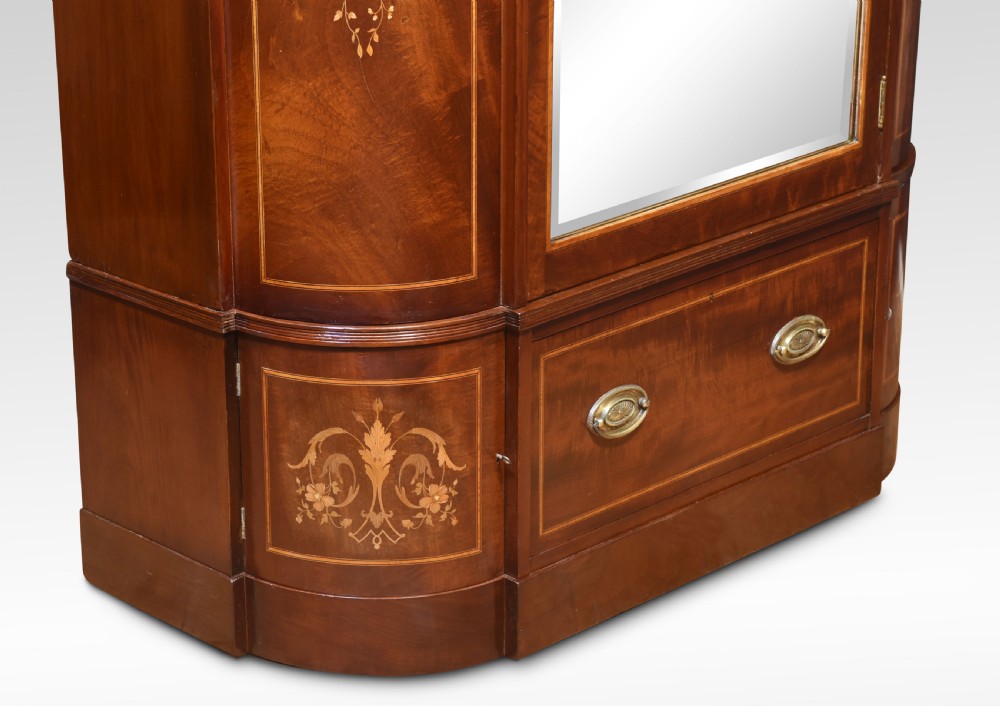 Mahogany inlaid wardrobe View V