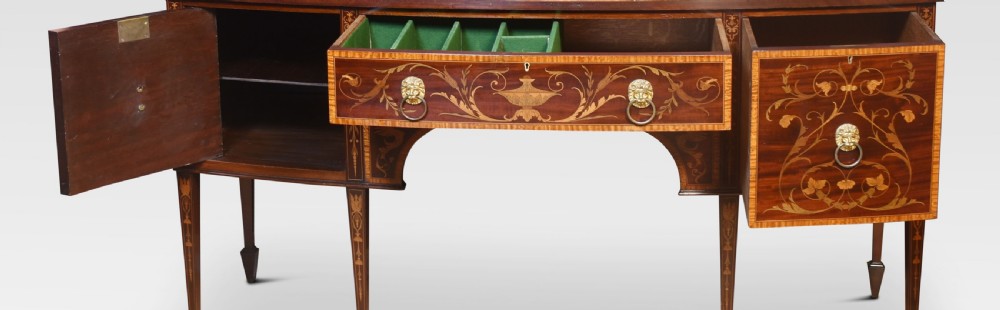 Mahogany inlaid bow-fronted sideboard View III