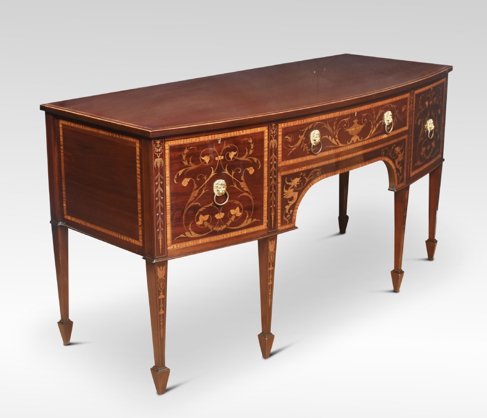Mahogany inlaid bow-fronted sideboard View VII