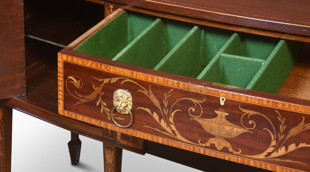 Mahogany inlaid bow-fronted sideboard View VIII