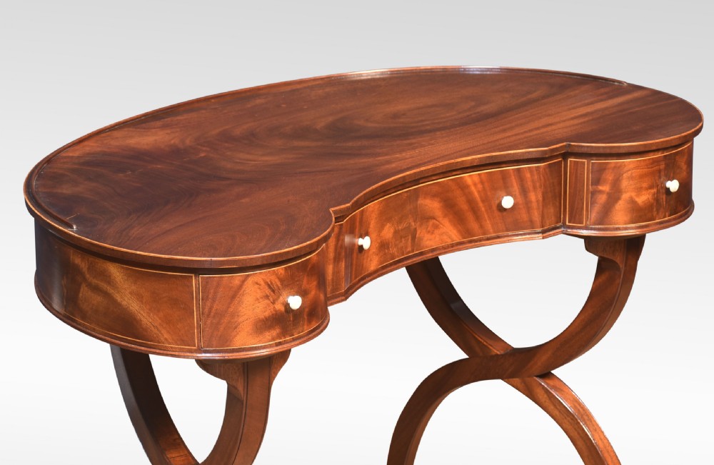Mahogany kidney shaped lady’s dressing table and stool View IV
