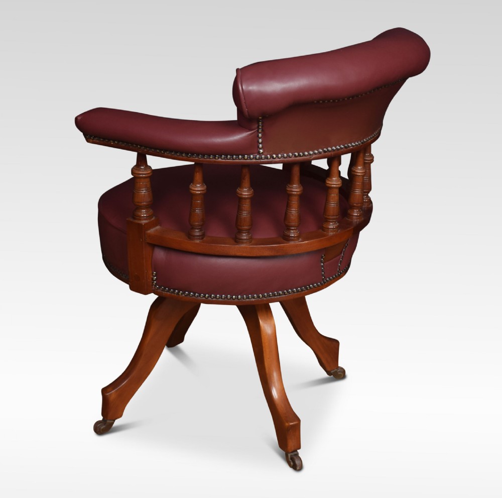 Mahogany framed captains office chair View V