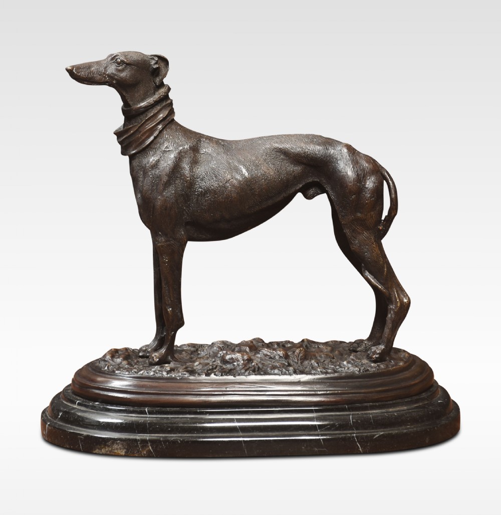 Bronze sculpture of a Greyhound