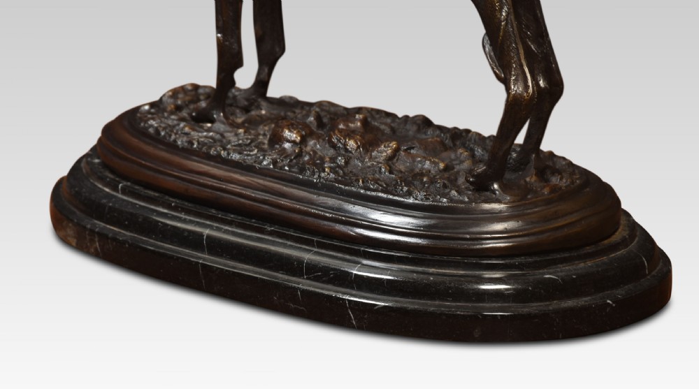 Bronze sculpture of a Greyhound View IV