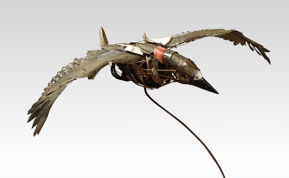 Metalwork sculpture of a Woodpecker View IV