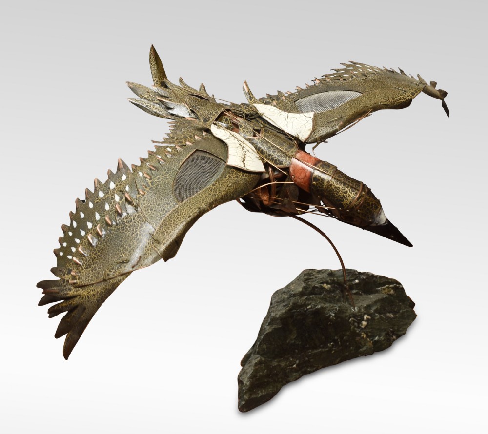 Metalwork sculpture of a Woodpecker View VI