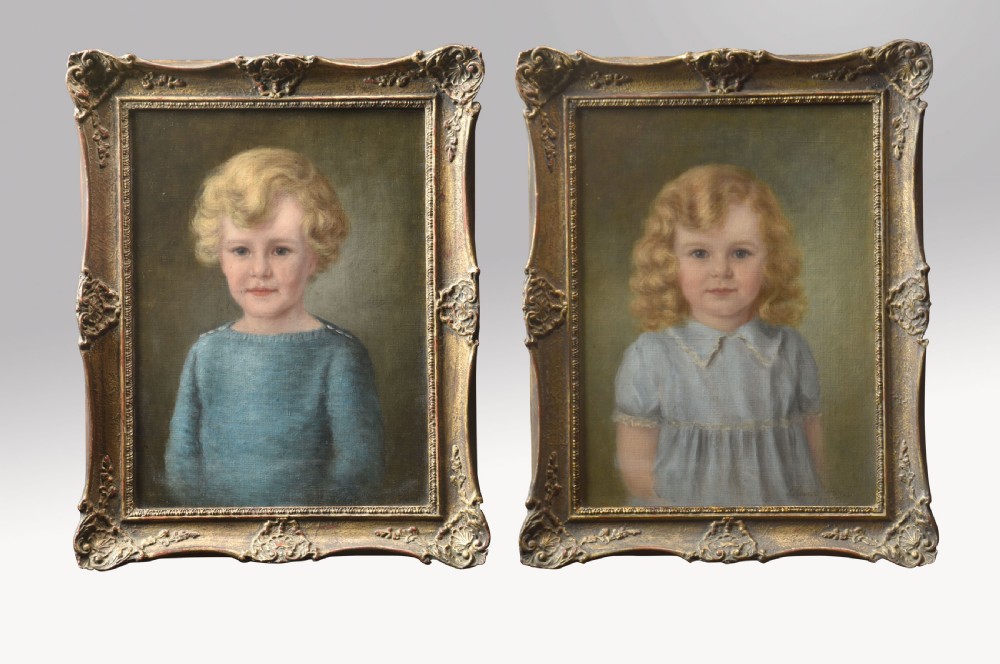Two English school oils on canvas portraits