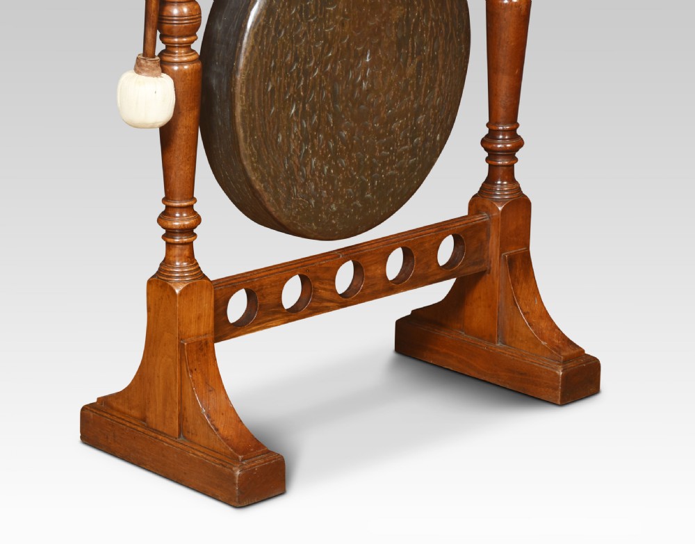 Early 20th century walnut framed dinner gong View III