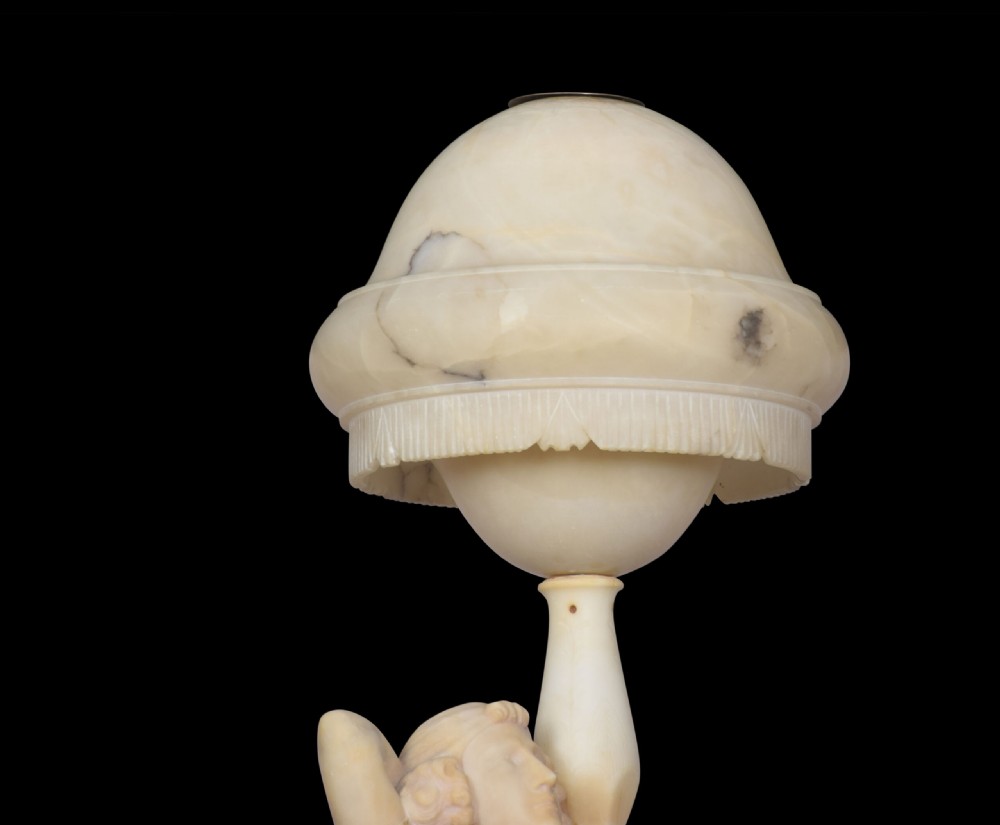 Art Deco Alabaster Figural Lamp View VII