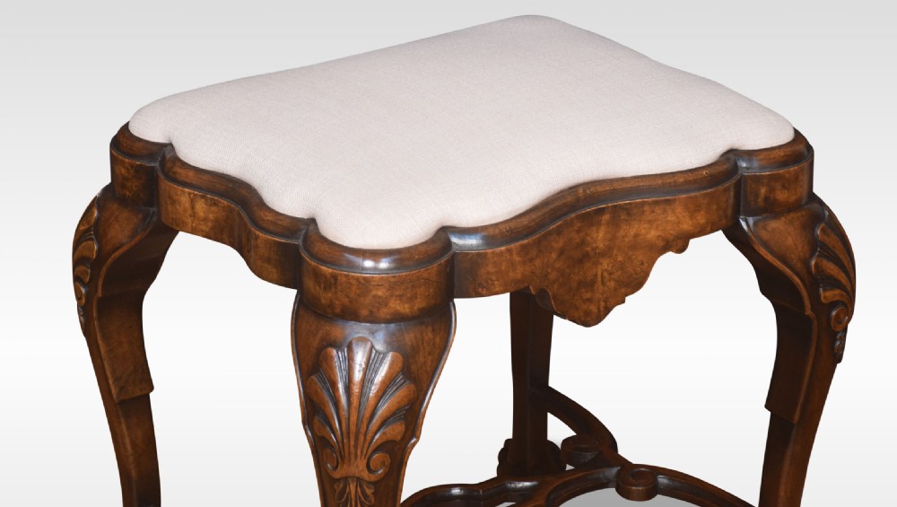 Carved Walnut Stool View III