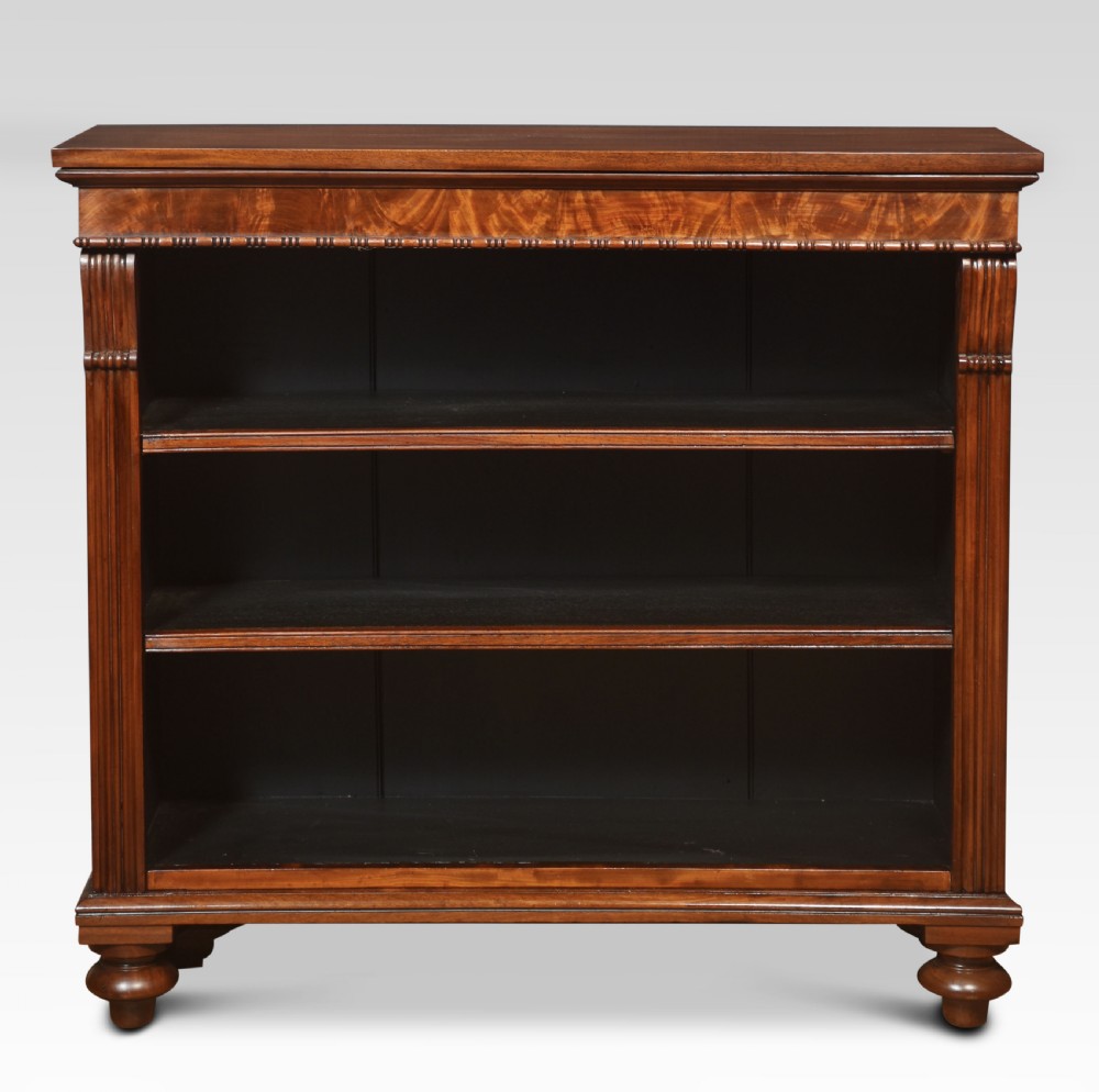 19th century mahogany open bookcase View II