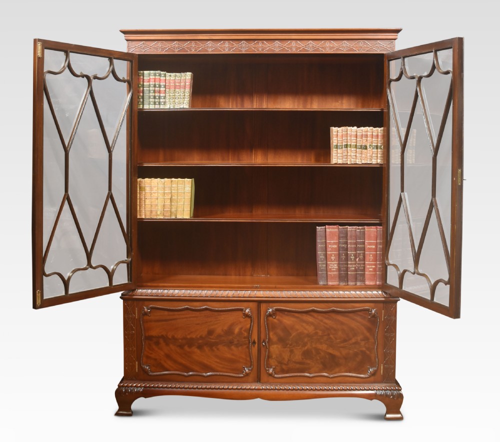 Chippendale Revival mahogany bookcase View II
