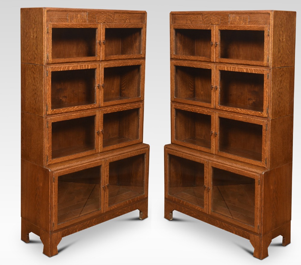 Pair of Art Deco sectional bookcases