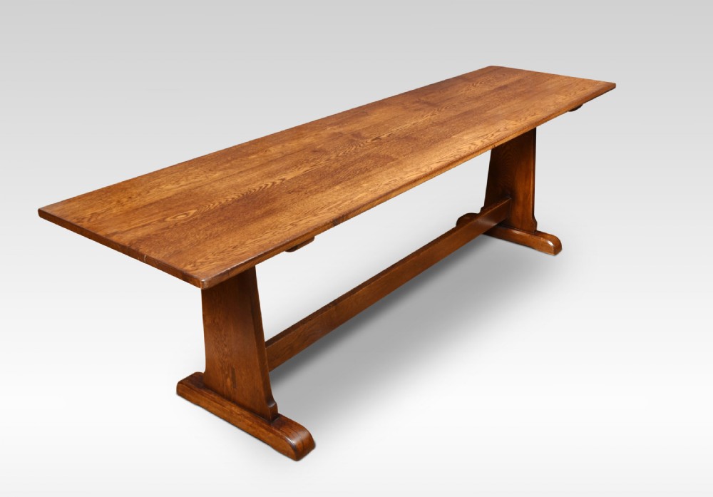 Large Oak Plank Top Refectory Table