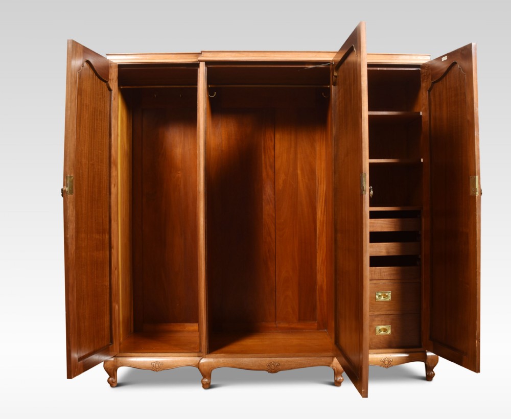 Walnut Three Door Compactum Wardrobe View III