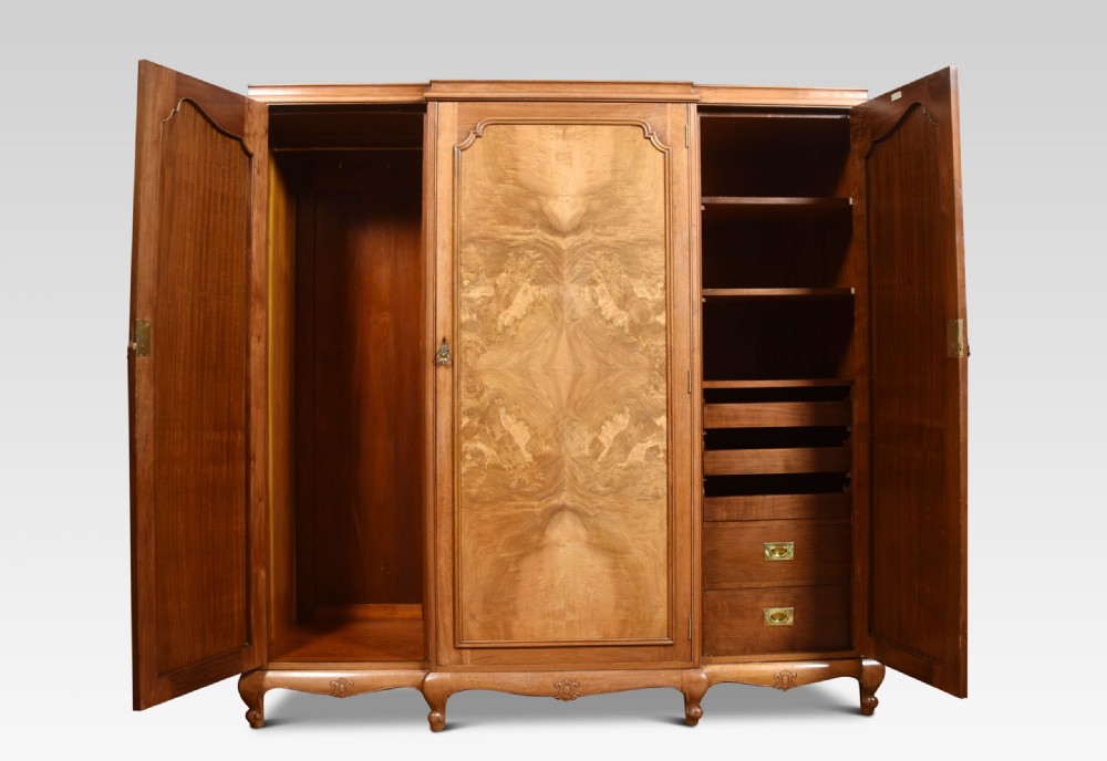 Walnut Three Door Compactum Wardrobe View IV