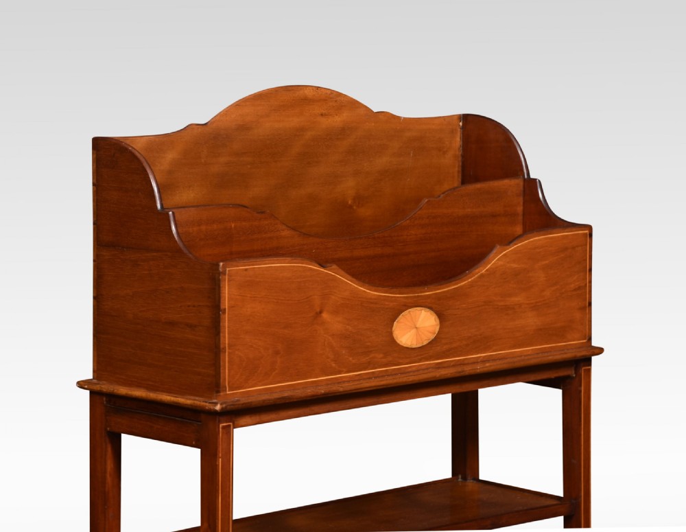 Mahogany And Inlaid Book And Magazine Stand View II